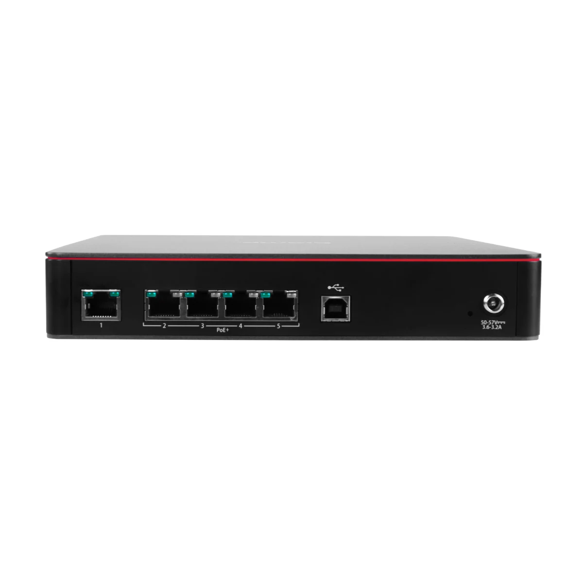 Mặt sau Biamp Devio SCX 400: cổng Ethernet, USB-B và đầu nối nguồn