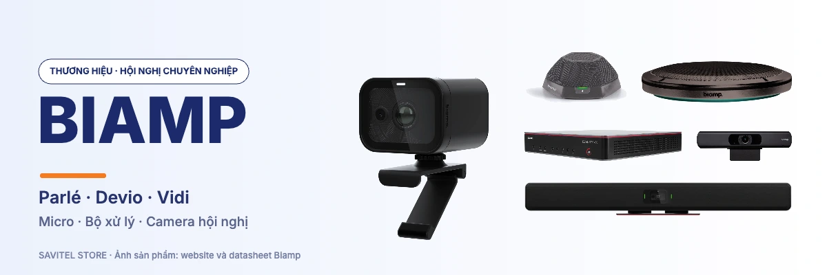 Biamp: camera Vidi 280 và Vidi 150, micro Parlé TTM-XEX, Devio DTM-1, Devio SCX 400, thanh Parlé VBC 2800 (ảnh từ biamp.com)
