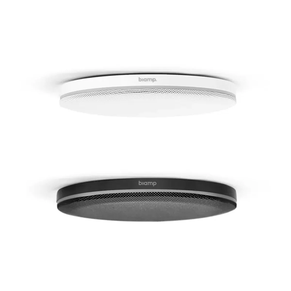 Biamp Parlé TCM-XEX — micro trần mỏng mở rộng, hai phiên bản màu trắng và đen