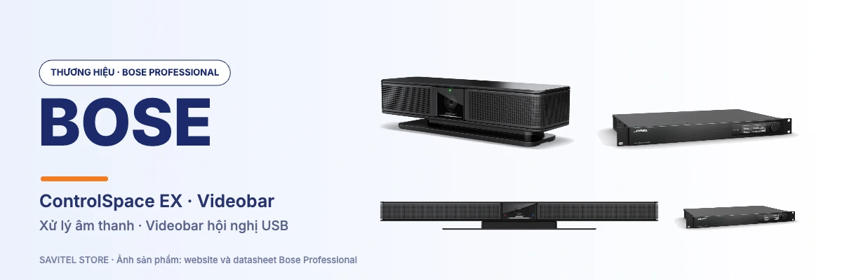 Bose Professional: videobar VB-S, VB1 và bộ xử lý ControlSpace EX-440C, EX-12AEC (ảnh từ boseprofessional.com)