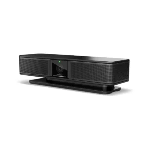 Bose Videobar VB-S nhìn nghiêng: thấy camera ở giữa và lưới loa hai bên