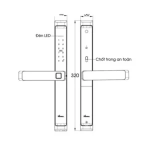 Bản vẽ kích thước khóa DEMAX EL-MS699 (catalogue DEMAX 01/2026)