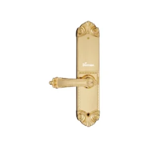 Khóa DEMAX EL280 màu Mạ Vàng 24K (BRASS 24K) — tấm bên trái của cặp khóa, chụp riêng (catalogue DEMAX 01/2026)