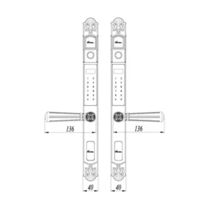 Bản vẽ kích thước khóa DEMAX EL686 (mm) theo catalogue DEMAX 01/2026