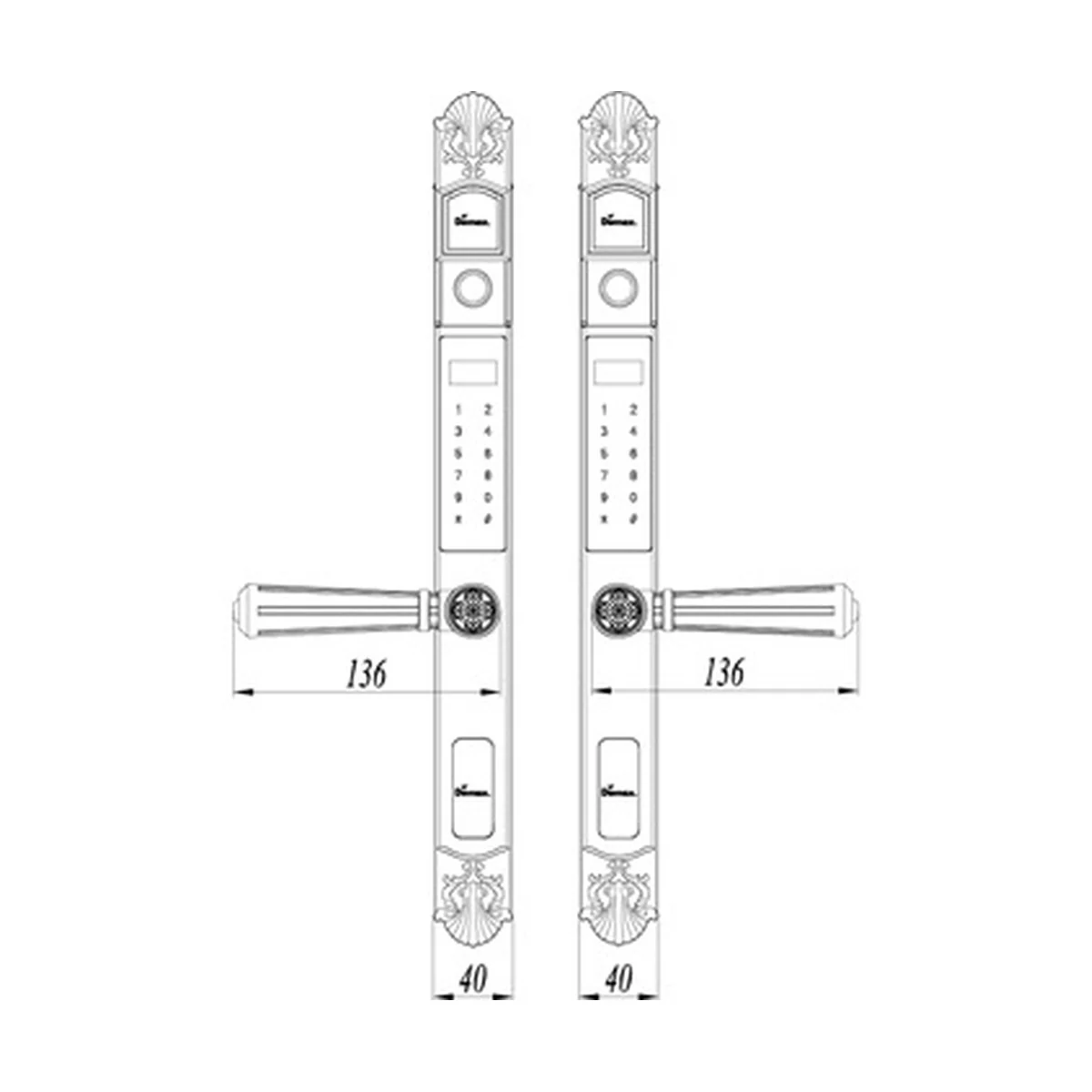 Bản vẽ kích thước khóa DEMAX EL686 (mm) theo catalogue DEMAX 01/2026