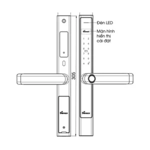 Bản vẽ kích thước khóa DEMAX EL699 (mm) theo catalogue DEMAX 01/2026