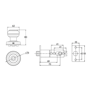 Bản vẽ kích thước khóa DEMAX SL106 (mm) theo catalogue DEMAX 01/2026
