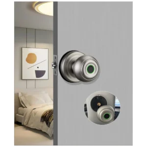 Khóa cửa thông minh DEMAX SL106 — ảnh lắp thực tế trên cửa