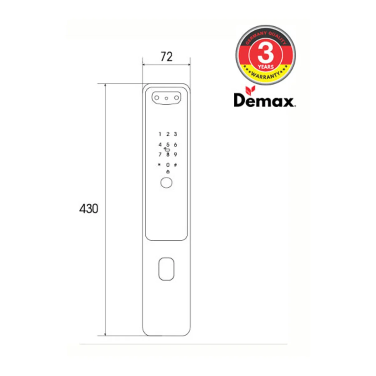 Bản vẽ kích thước khóa DEMAX SL899 (website DEMAX)